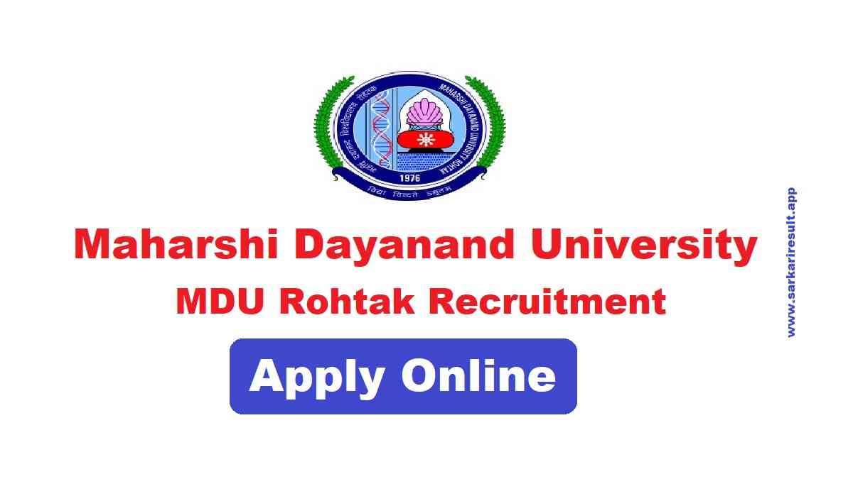 MDU Rohtak Recruitment