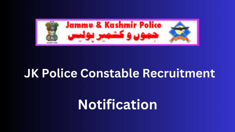 JK Police Constable Recruitment 2024 Apply For 4002 Posts