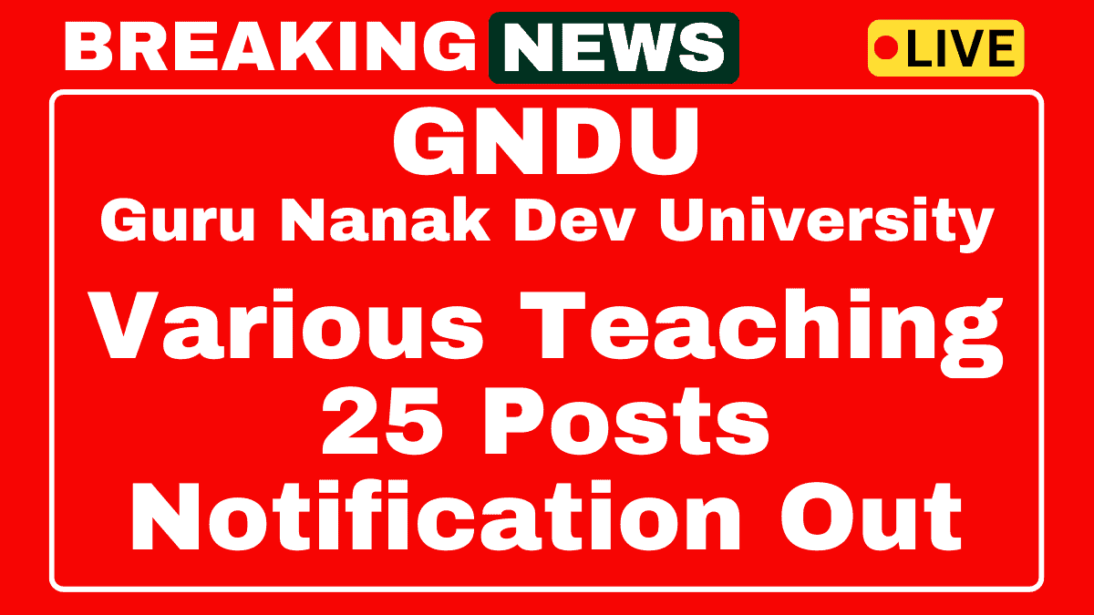 GNDU Recruitment 2025