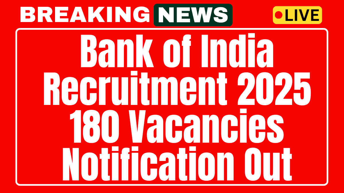 Bank of India BOI Recruitment 2025